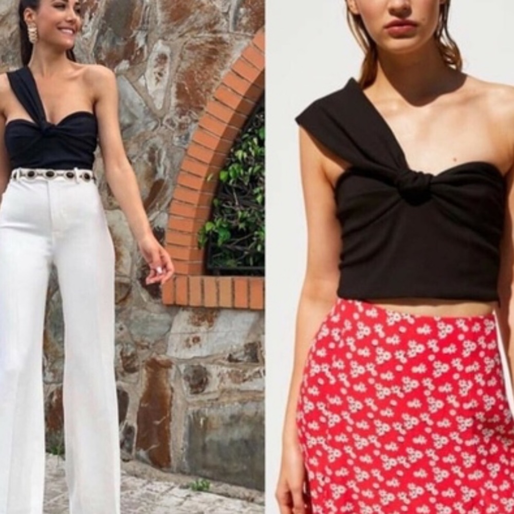 Zara Black Knot Crop top